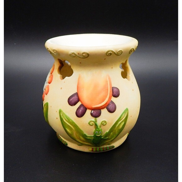 Lang Melting Pots Summer Cheer Candle Wax Warmer Floral 4-1/2 Tall - Picture 2 of 10